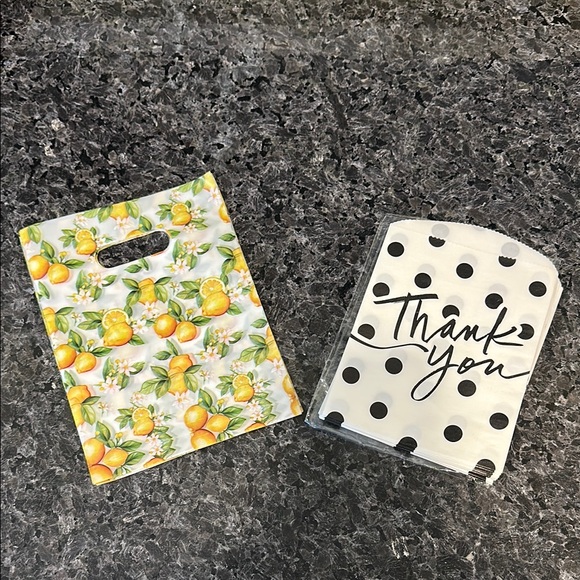 Purple Q Crafts Polka Dot Thank You Bags - 50 Pack 15x12 Inch Frosted Shopping Bags